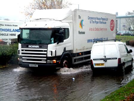 Flooding at Westmorland Business Park.