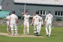 Matthew Park celebrating a wicket (Match report and photographs by Richard Edmondson)