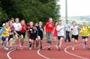 girls 600m start during the  Hyndburn schools year 5 and 6 athletics at Wilsons in Clayton le moors Accrington on Thursday 9th July 2015Self billing applies where appropriate 01254 391469 press@kipax.com NO UNPAID USE BACS payments to Royal Bank Scotland 