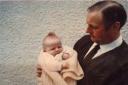 Simon Rigg as a newborn with his late father George