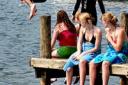 A scorching summer sent people flocking to the lakes for a dip