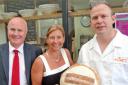 USE YOUR LOAF: Neville Sawyers, Carrs, with Katie Read of Cumbria Tourism, and Patrick Moore, More? artisan bakery