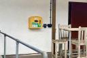 The new emergency defibrillator at Coniston Sports and Social Centre