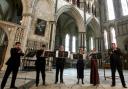 The five members of the English Cornett and Sackbut Ensemble are fine players