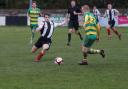 RUNCORN: Ben Anderson going in for a challenge. (Match report and photographs courtesy of Richard Edmondson)