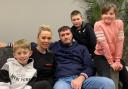 FAMILY: George with his family, who have supported him with his fundraising
