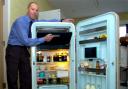RELIABLE: Gordon Russell with his light beige Frigidaire fridge
