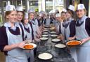 TASTY: Casterton School’s Year Eight pupils at Pizza Express, Kendal