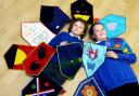 STITCH TIME: Crosscrake Primary pupils Daniel Pritchard and Katie Stafford-Roberts