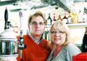 CHARACTER PUB: John and Diane Taylor behind the bar at The Masons Arms