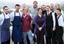 David Hasselhoff with staff at Holbeck Ghyll