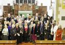 Couples who joined the Rev Tim Harmer for the record bid service at St Andrew’s Church, Coniston