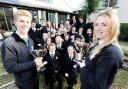 Ben Scott and Laura Hayton with other prize winners