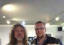 WHOLE LOTTA LOVE: Simon Robinson (right) meets his musical hero Robert Plant