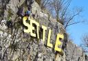 The Settle sign in place