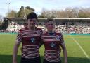 Max Davies (left) and Ali Crossdale playing for England in France earlier this year