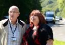 Mayor Mark Wilson and Suzanne Edgley at the A590