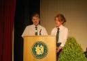 Luke Procter and Florence Jones giving their speech at the QES awards evening