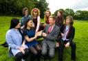 Furness College principal Andrew Wren with students at the Rating Lane campus, Barrow