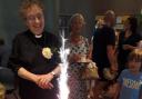 The Rev Hilary Young and her special cake