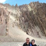 CLIMBING COUPLE: Steven and Julie Brockbank on the slopes of Stok Kangri, in the Himalayas