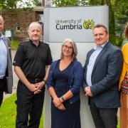 University of Cumbria policing Lecturer Barry Lees; Chief Inspector Ian Cooper of Lancaster Police; university head of department Dr Caroline Rouncefield and policing lecturers Alex Leek and Dr Lula Mecinska