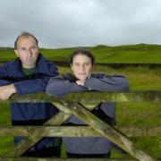 UNFAIR DECISION: Brian and Rebecca Barnes on their farm, which would be 600 metres from turbines