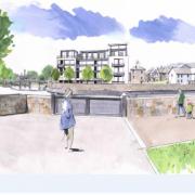 An image of how the flood defence scheme will look in central Kendal