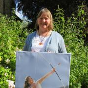 Karen Hine, of Halton, with her image from the Knocker Jotter