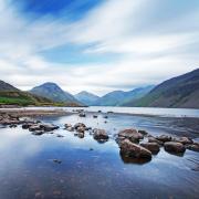 Wasdale in the Lake District, Cumbria, England - showing Kirk Fell, Great Gable and the foothills of Scafell Pike, over Wast Water, Englands deepest lake..