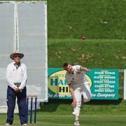 Netherfields Oli Wileman bowling (pictures and report courtesy of Richard Edmondson)