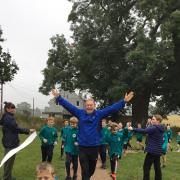 RACING: Tim Farron MP opened Beetham Primary C of E School’s new running track