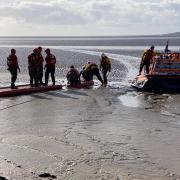 RESCUE: Fire crews and the coastguard rescued two people