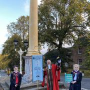 HAPPY: Mayor of Appleby Gareth Hayes with Harry Potter fans as town receives Honorary Quidditch Town Status