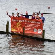 CAMPAIGN: Ten women embarkedon the swimming challenge for Staveley playground