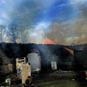 FIRE: Crews were called to a barn fire