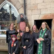 HAGRID: Hagrid with Jennifer Gibbons and some young fans