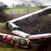 OFF THE LINE: The Virgin Pendolino train left the West Coast Main Line track north of Kendal