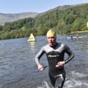 Guy Fitzgerald leaving the water following a well judged swim