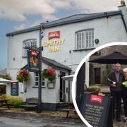 Tom and Pam Baxter, Thwaites' long-serving tenants, celebrate a monumental 35 years behind the bar of The Smithy Inn in Carnforth.