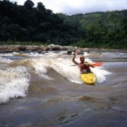 Mike travelling downstream on the Rio General in Costa Rica