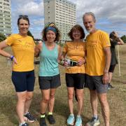 The author (middle right) with her friends after a parkrun