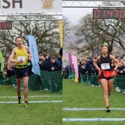 Sam Gunning and Beth Cosgrove cross the finish line as winners of their races