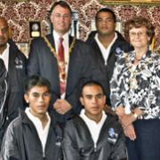 Nauru boxers arrive in Kendal and meet the mayor and mayoress