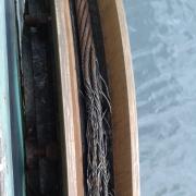 The deteriorated South cable that was found on Windermere Ferry at the weekend