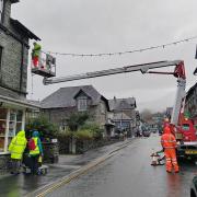 Ambleside has seen the first stages of its Christmas lights being set up