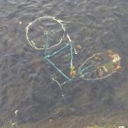 A discarded bike in the River Kent in Kendal