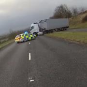 Driver arrested on suspicion of drink-driving after lorry jackknifed on A591