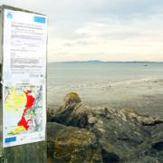 NO-GO AREA: A sign prohibiting mussel fishing in Morecambe