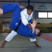 POWER: Sisilia Nasiga in training with Kendal Judo Club's David Groom